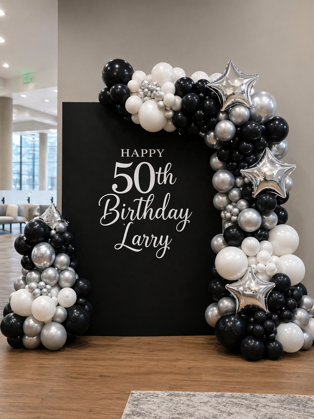 Custom Backdrop Wall with Balloon Garland (8ft x6ft)