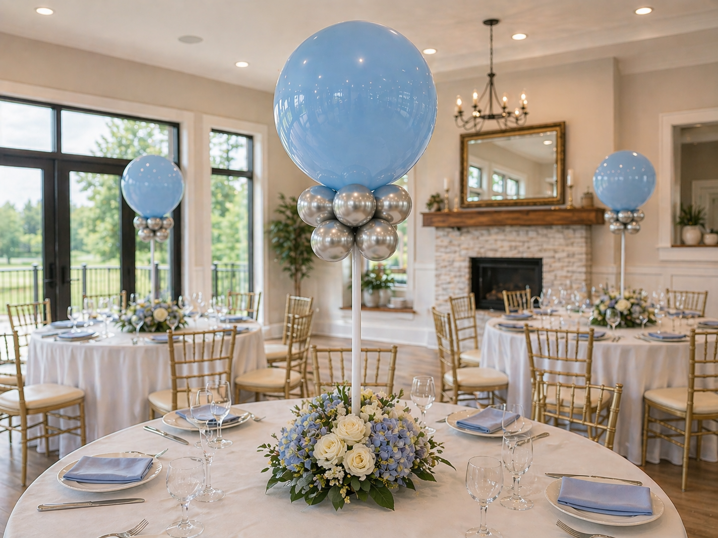Flower Base Balloon Centerpiece (Set Of Two)