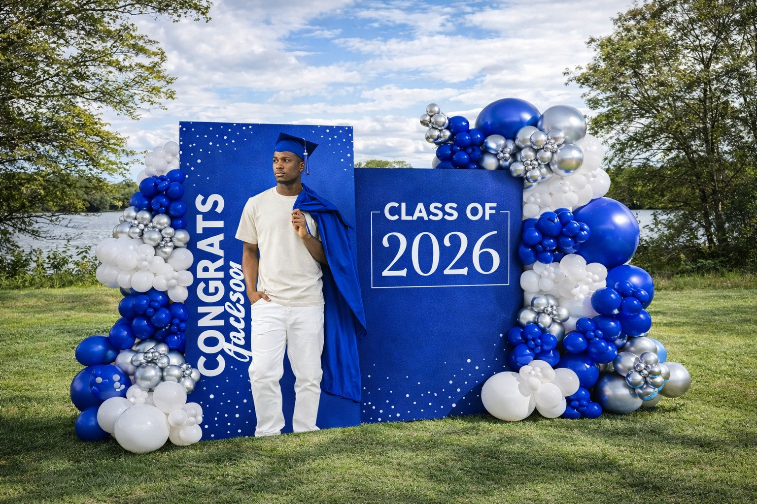 Focal Point Photo Wall with Balloon Garland
