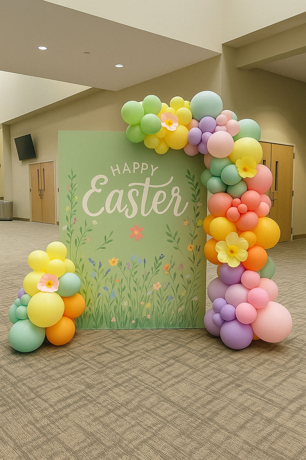 Custom Backdrop Wall with Balloon Garland (8ft x6ft)