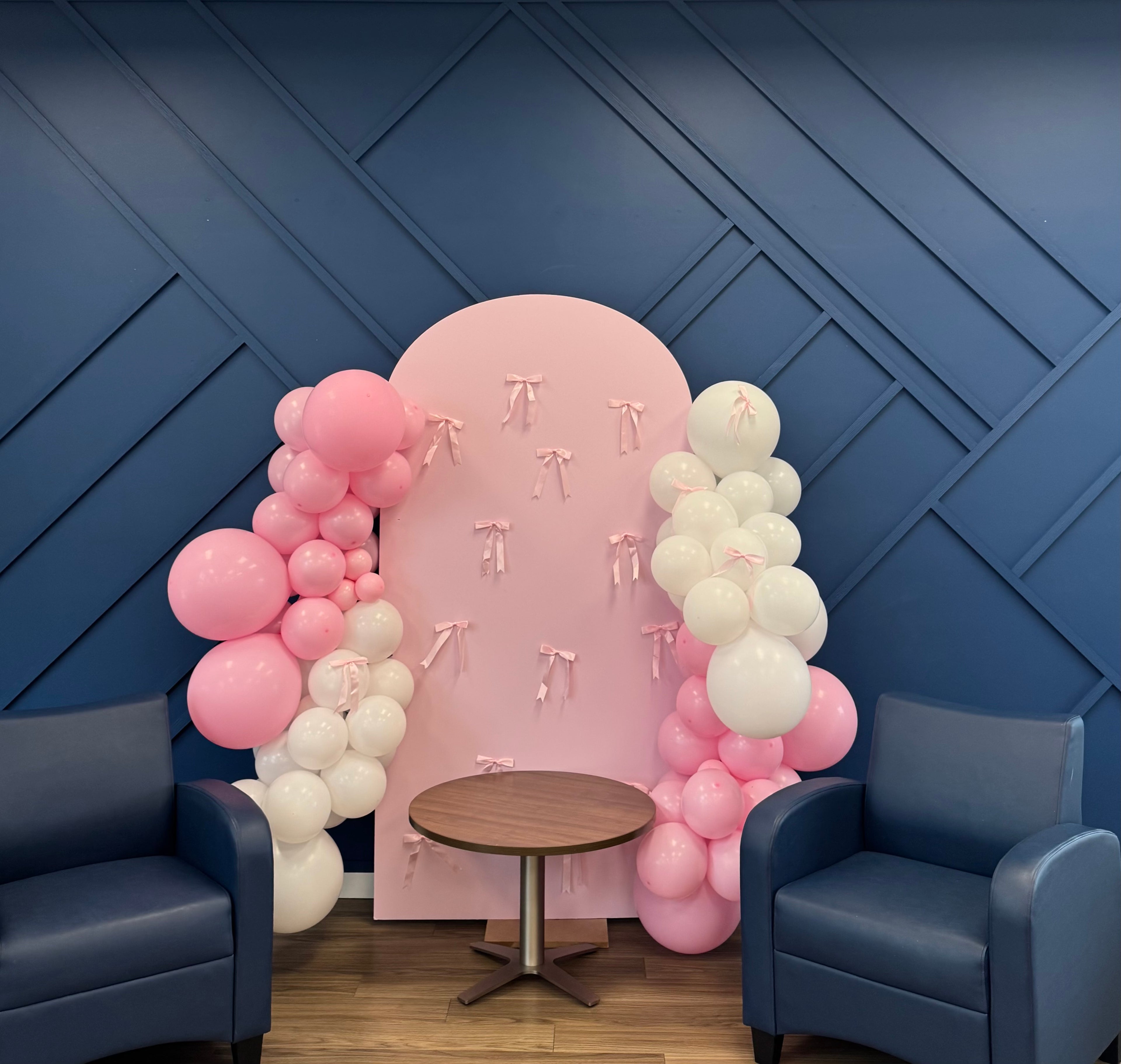 Custom Rounded Arch Backdrop Wall with Balloon Garland (8ft)